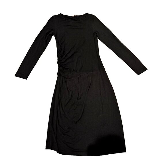 Peserico elastic stretchy ruched middle dress black classy dress size 42 - Picture 2 of 6